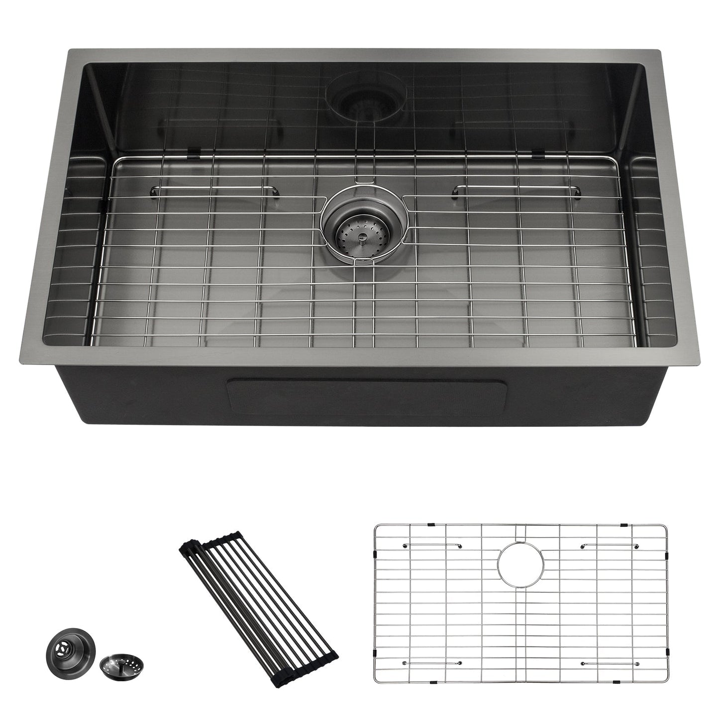 Lordear Stainless Steel Gunmetal Black Single Bowl Undermount Kitchen Sink from Lordear
