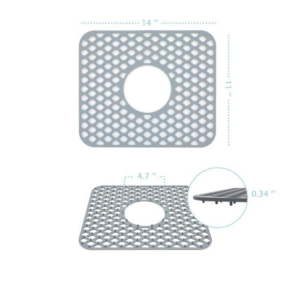 Lordear 14" x 11" Kitchen Sink Silicone Bottom Grid Hot Resistant with Drain Hole from Lordear
