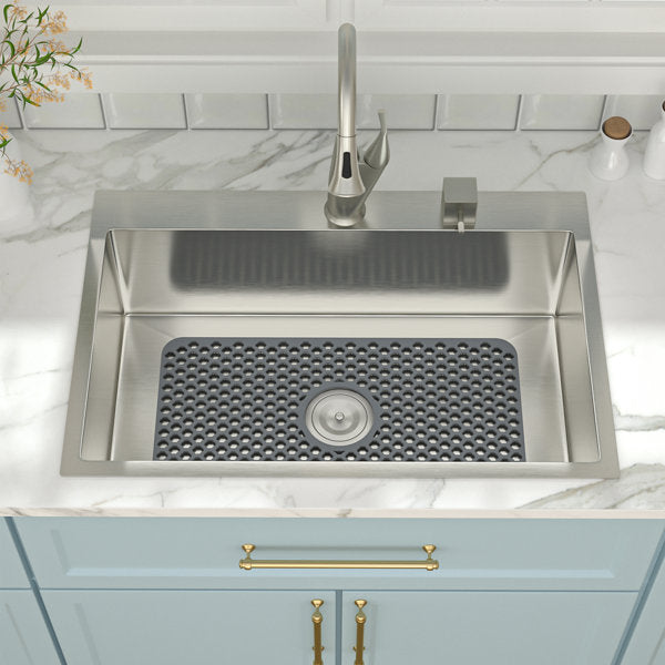 Lordear 25" x 13" Kitchen Sink Silicone Bottom Grid Hot Resistant with Drain Hole from Lordear