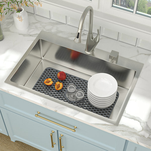Lordear 25" x 13" Kitchen Sink Silicone Bottom Grid Hot Resistant with Drain Hole from Lordear