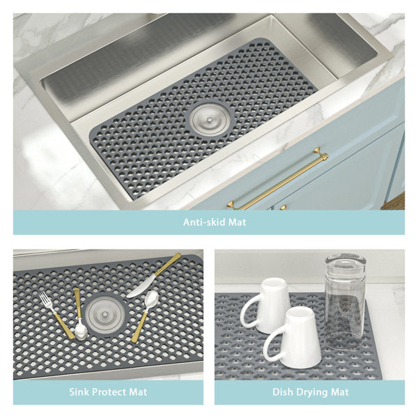 Lordear 25" x 13" Kitchen Sink Silicone Bottom Grid Hot Resistant with Drain Hole from Lordear