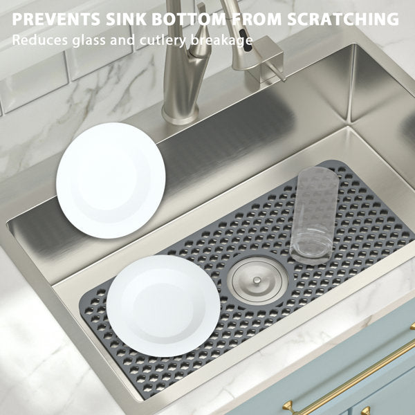 Lordear 25" x 13" Kitchen Sink Silicone Bottom Grid Hot Resistant with Drain Hole from Lordear