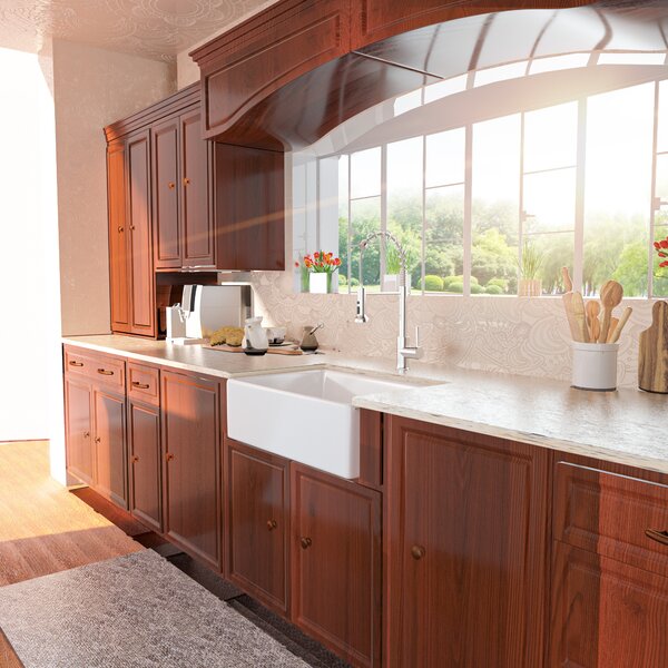 Lordear 30" Ceramic Fireclay Porcelain Apron-Front Single Bowl Farm Kitchen Sink from Lordear