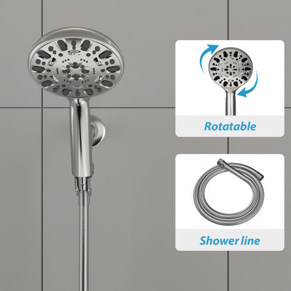 4.7in Multi Function Rain Dual Shower Head-Chrome from Lordear