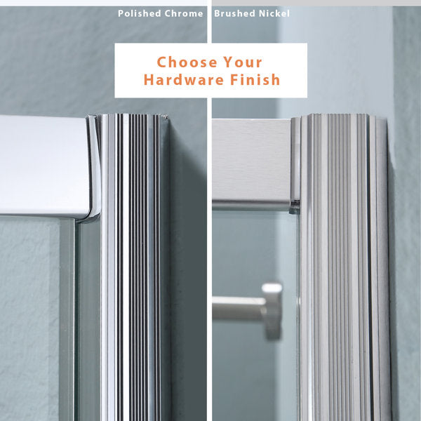 48in W x 72in H Frameless Bypass Sliding Shower DoorBathroom Tempered Glass Shower Door with Handle-Brushed Nickel from Lordear