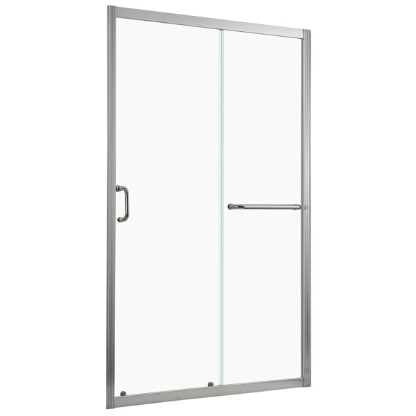 48in W x 72in H Frameless Bypass Sliding Shower DoorBathroom Tempered Glass Shower Door with Handle-Brushed Nickel from Lordear