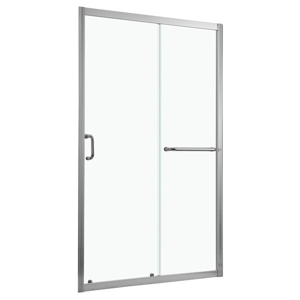 48in W x 72in H Frameless Bypass Sliding Shower DoorBathroom Tempered Glass Shower Door with Handle-Polished Chrome from Lordear