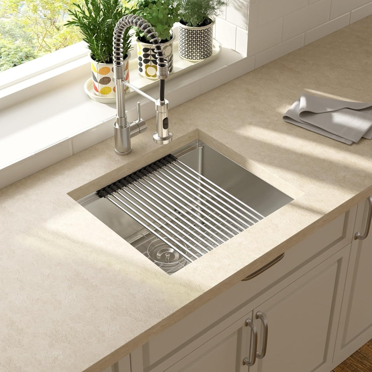 Lordear 23x19x13 Inch Laundry Room Sink Undermount Single Bowl Sink 16 Gauge Stainless Steel Sink with Cutting Board 13 Inch Deep from Lordear