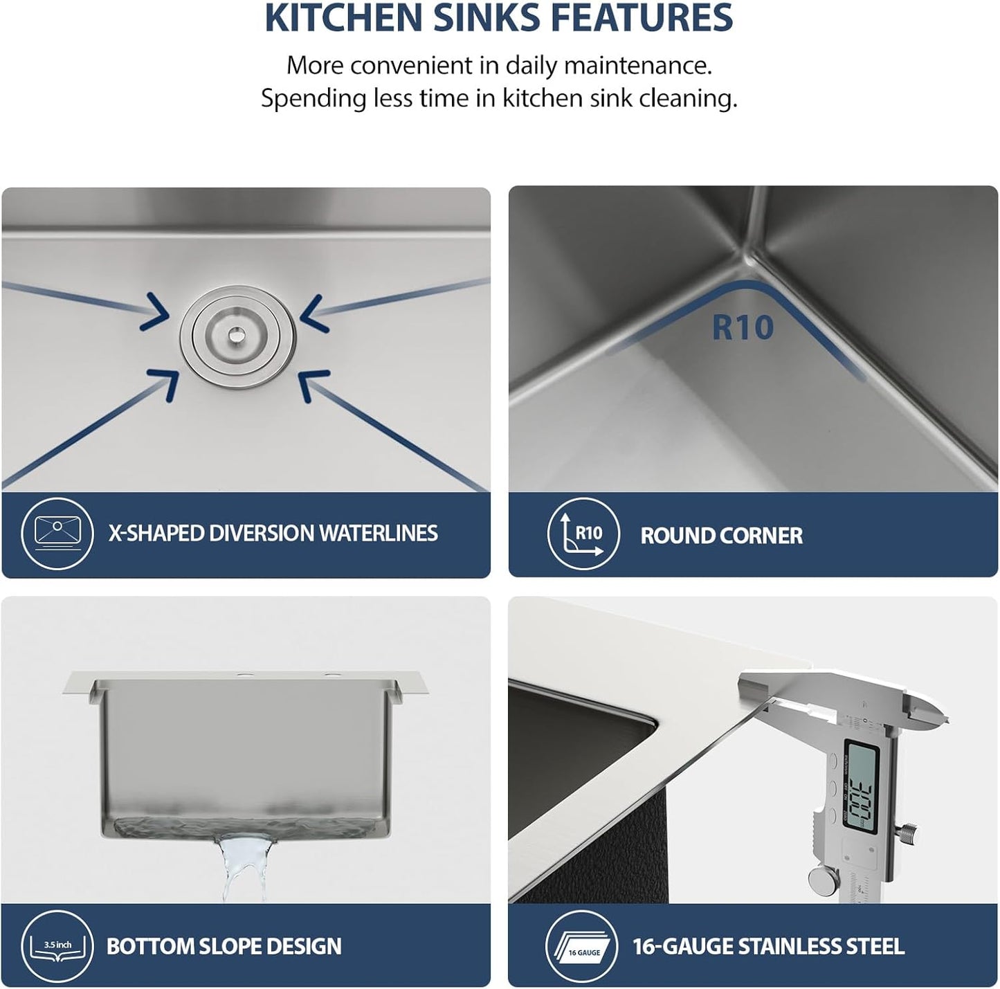 Lordear Drop In Outdoor Kitchen Sink Workstation with Pull-out Faucet 21'' x 20'' Bar Prep Sink 16 Gauge Stainless Steel Single Bowl Small Kitchen Camper Wet Bar Mobile Home RV Basin with Cover from Lordear