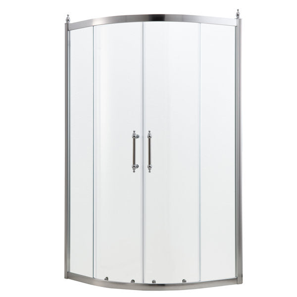 75in Height Frameless Neo-Round Shower Door Bathroom Double Sliding Glass Door 1/4 in. Glass Door from Lordear