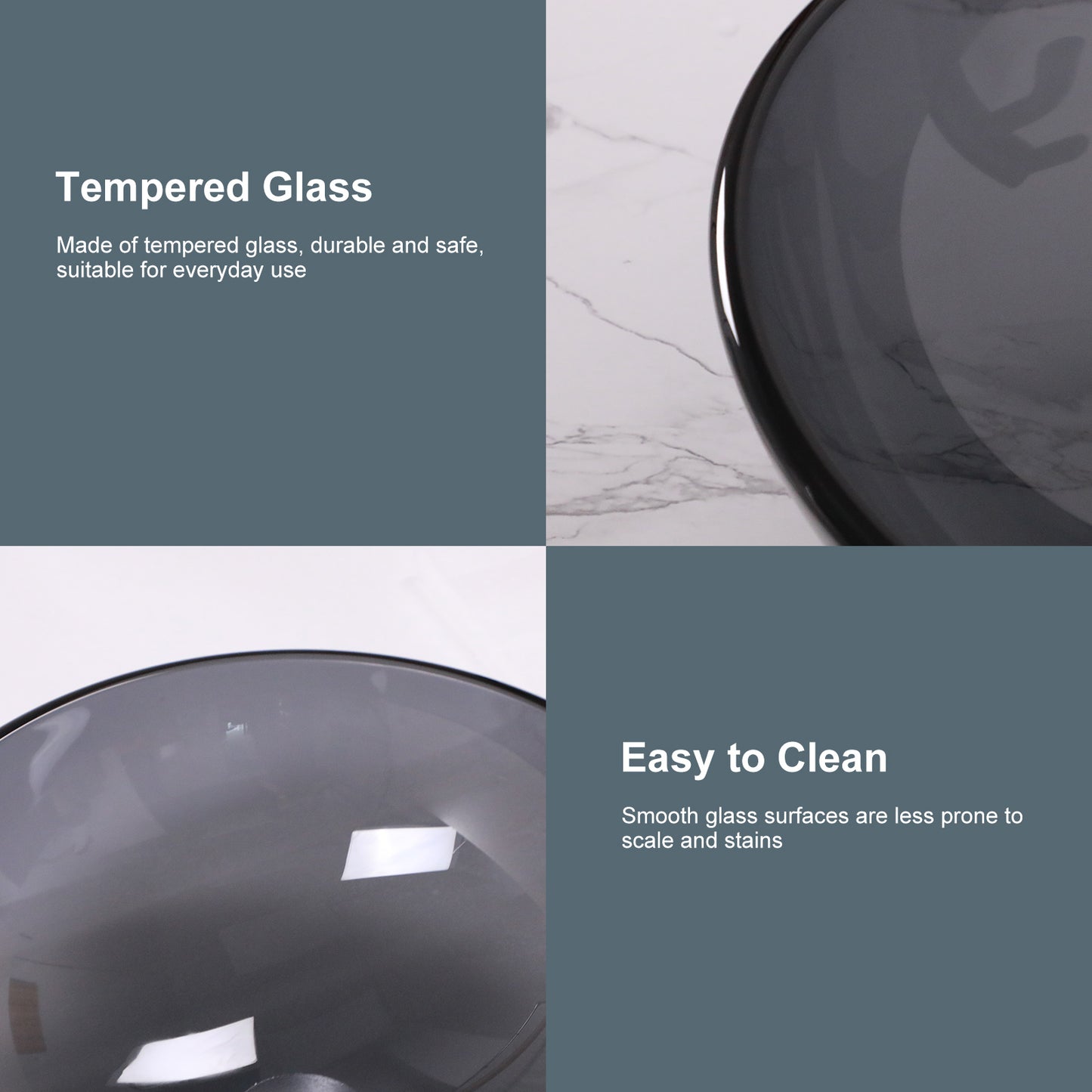 Lordear 16" x 16" Tempered Glass Vessel Bathroom Sink with Pop up Drain from Lordear