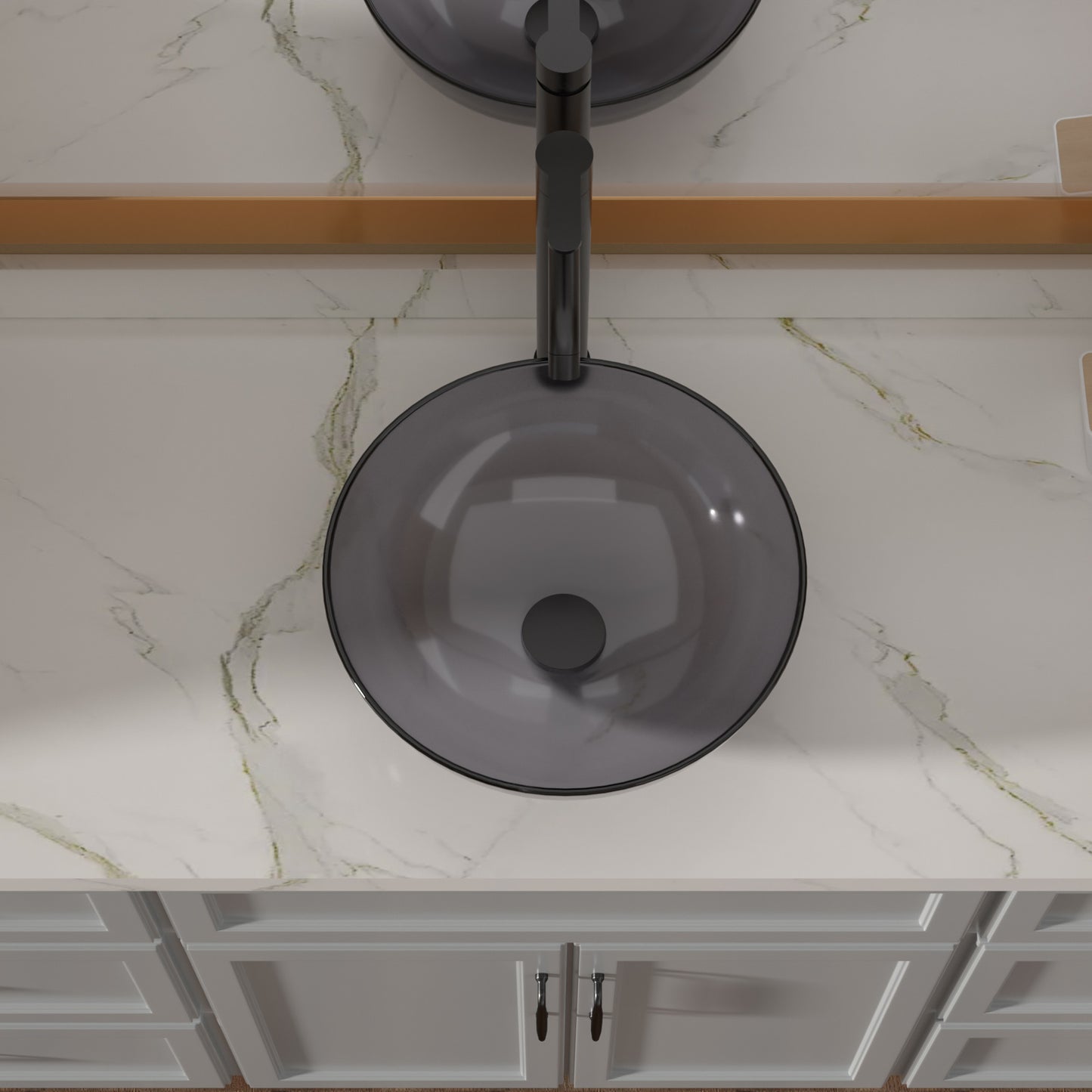 Lordear 16" x 16" Tempered Glass Vessel Bathroom Sink with Pop up Drain from Lordear
