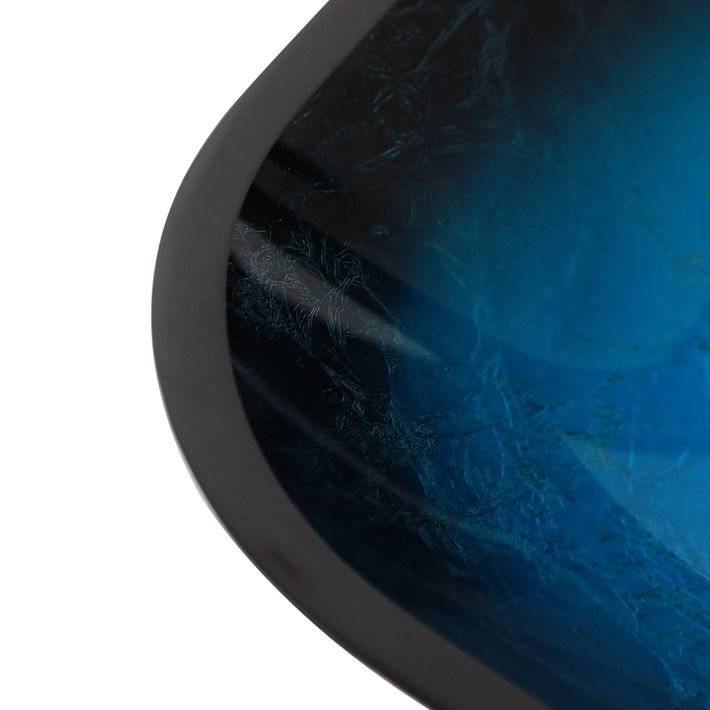 Lordear 16" L x 16" W Tempered Glass Blue Vessel Bathroom Sink with Pop-up Drain from Lordear
