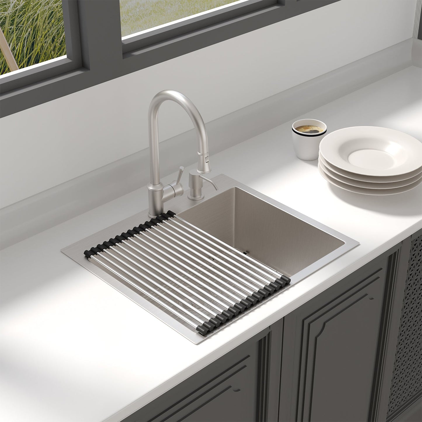 Lordear Stainless Steel Drop-In Single Bowl Kitchen Sink from Lordear