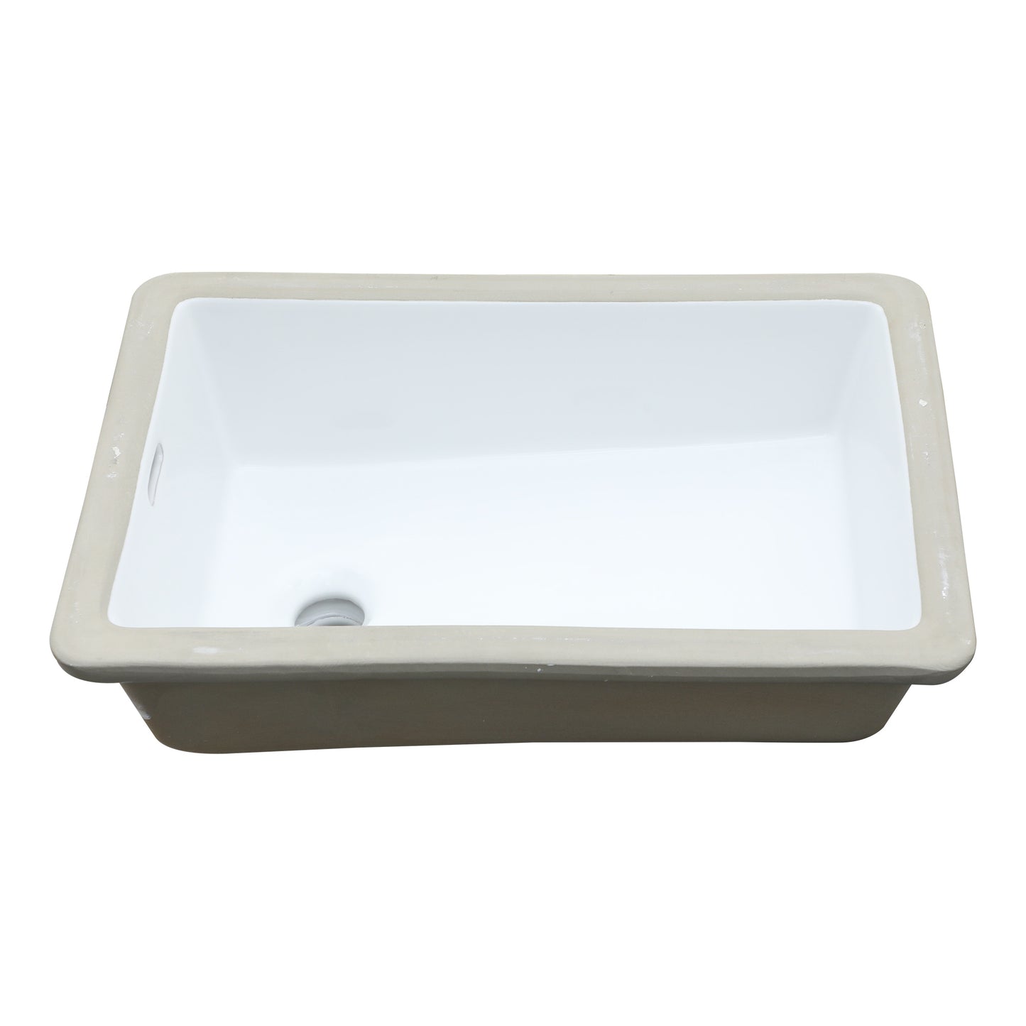 Lordear 13.75" x 20.25" White Ceramic Rectangle Undermount Bathroom Sink with Overflow from Lordear