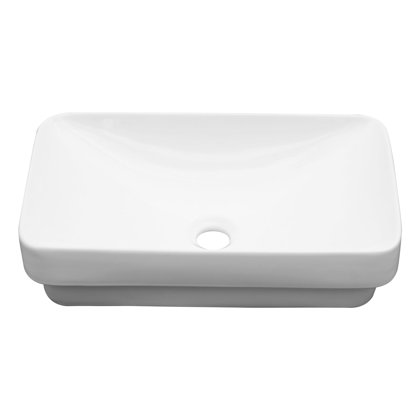 Lordear 19" x 12" White Ceramic Semi Recessed Rectangular Bathroom Sink Bathroom Sink from Lordear