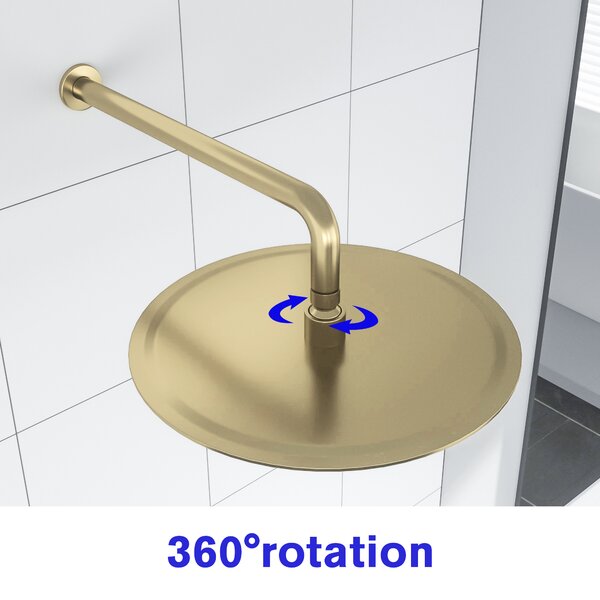 Lordear 10" Stainless Steel Round Gold Shower Head with Valve from Lordear