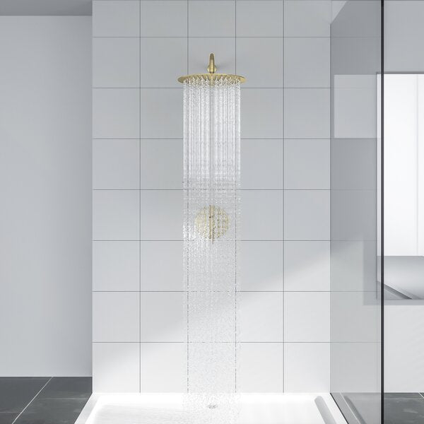 Lordear 10" Stainless Steel Round Gold Shower Head with Valve from Lordear