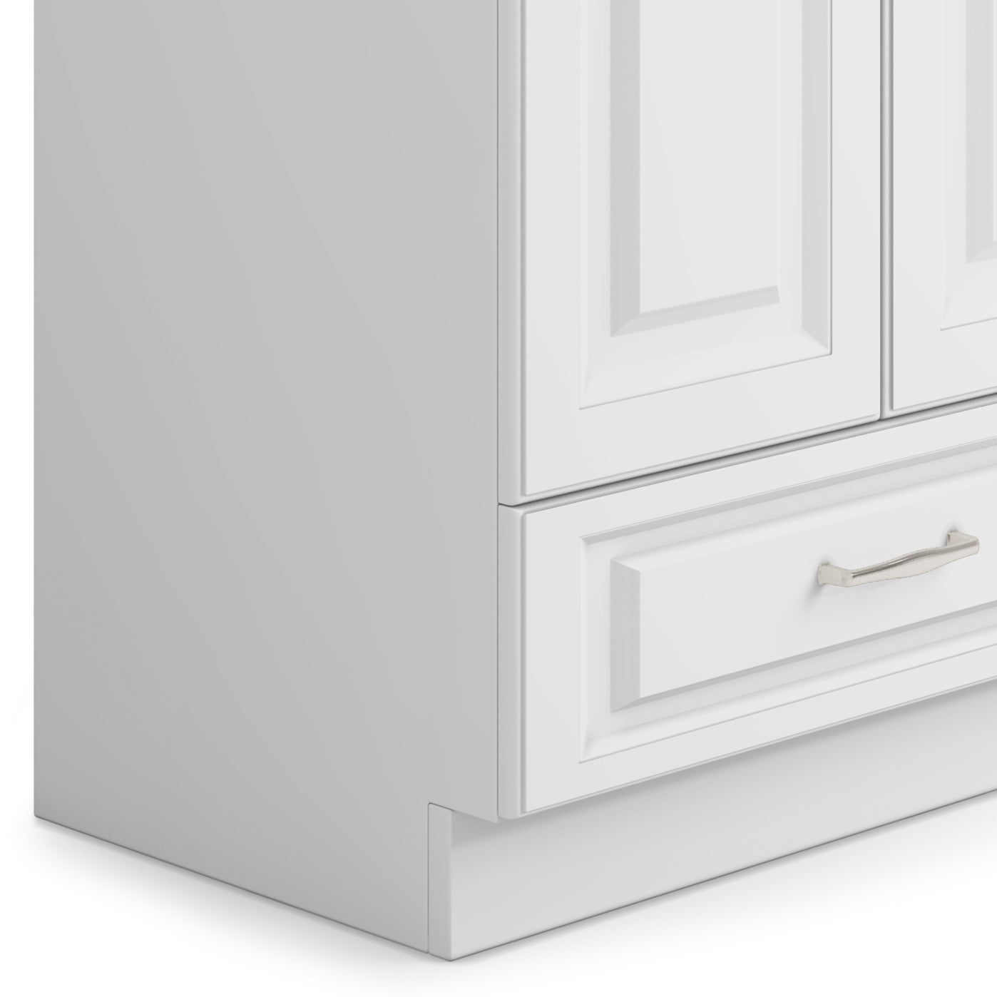 28-inch All-in-One Utility Stainless Steel Sink & Pure White Laundry Cabinet With Brushed Nickel Faucet from Lordear