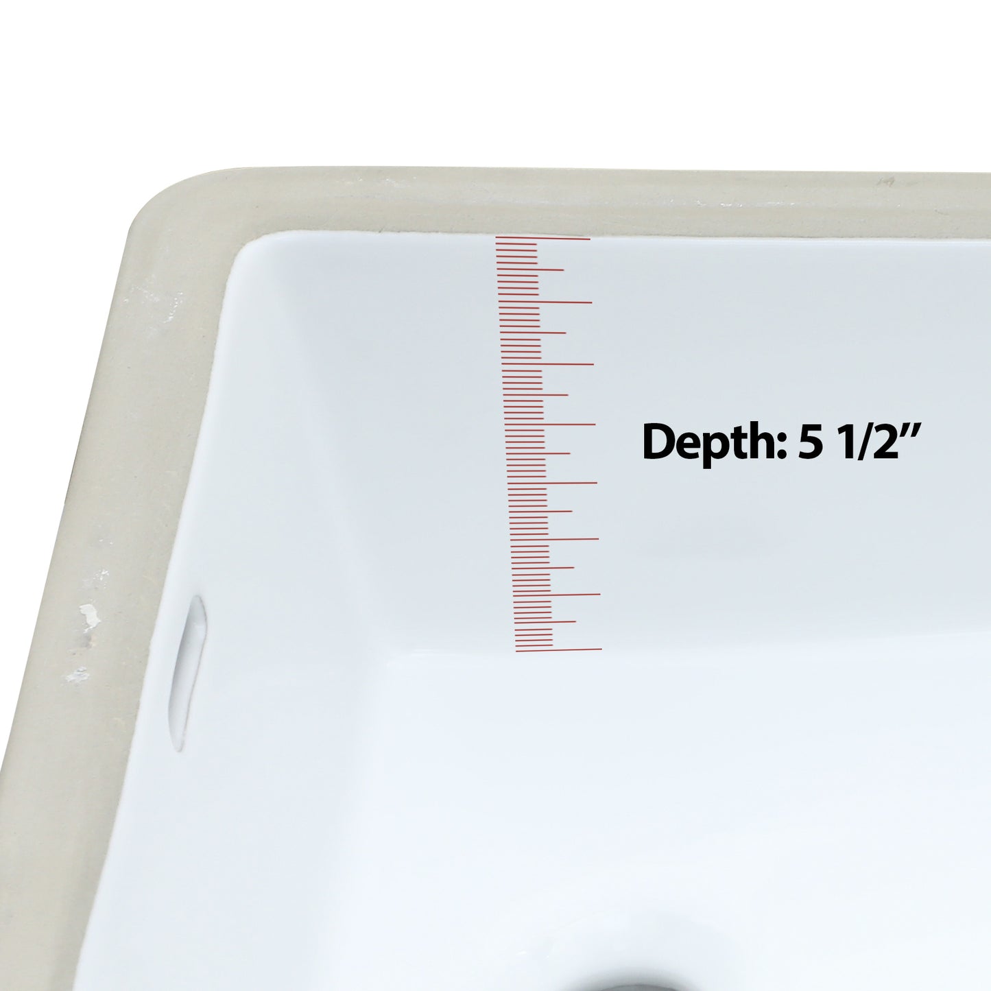 Lordear 13.75" x 20.25" White Ceramic Rectangle Undermount Bathroom Sink with Overflow from Lordear