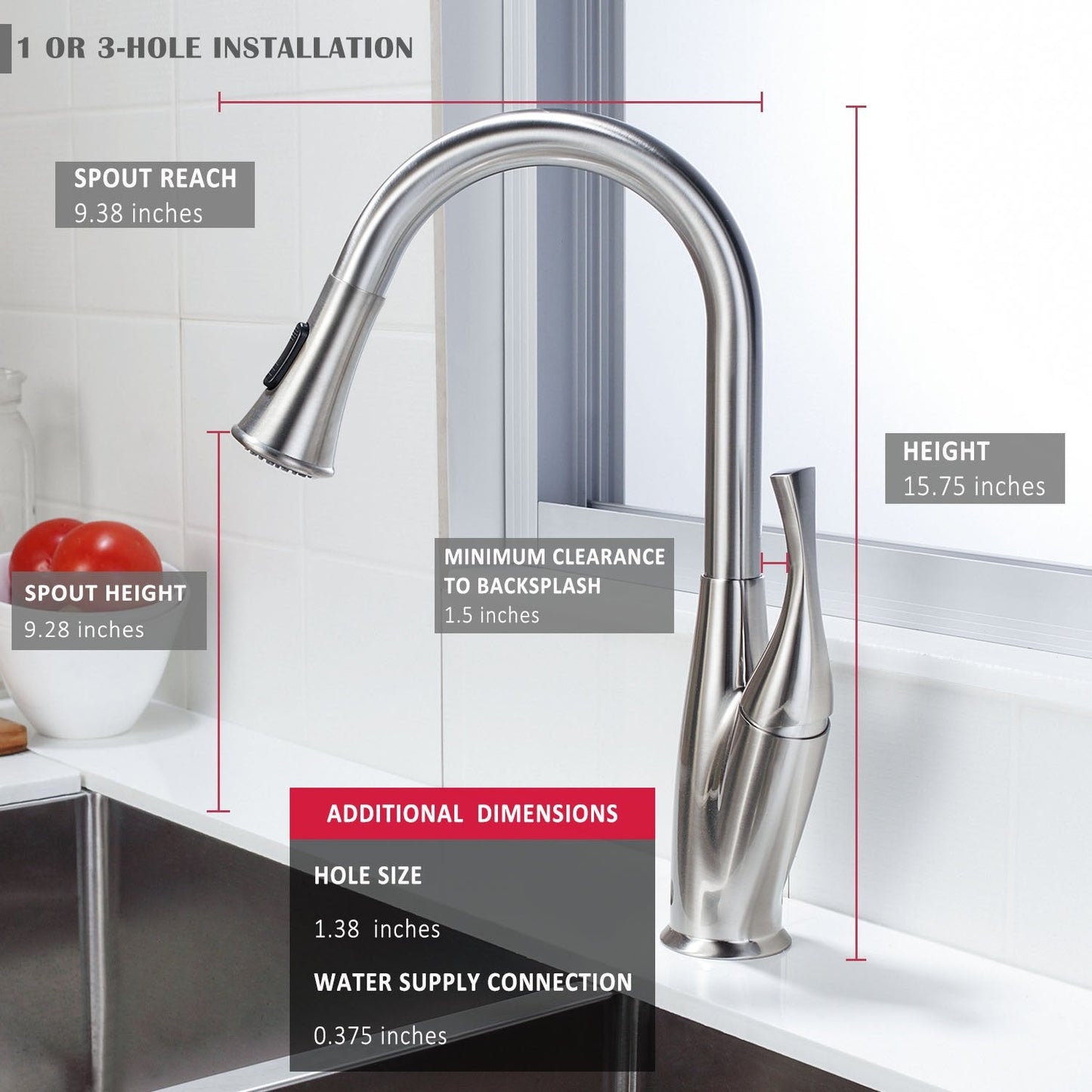 Lordear Stainless Steel Flower Vase Shape Pull-Down Kitchen Faucet from Lordear