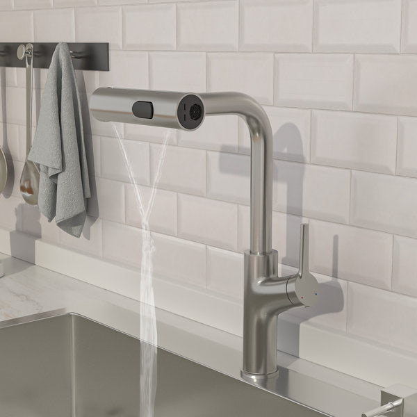 Lordear Stainless Steel Four-Function Pull-Down Sprayer Kitchen Faucet from Lordear