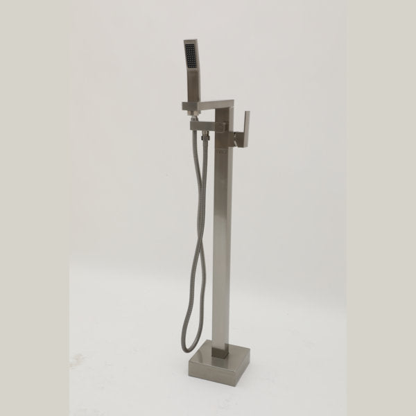 Lordear Freestanding Bathtub Faucet Floor Tub Spout with Diverter Filler Floor Mount Brass Bathroom Faucets with Hand Shower from Lordear