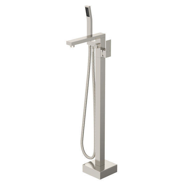 Lordear Freestanding Bathtub Faucet Floor Tub Spout with Diverter Filler Floor Mount Brass Bathroom Faucets with Hand Shower from Lordear