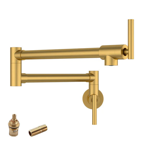 Lordear Stainless Steel Wall Mount Folding Double Joint Swing Arms Kitchen Faucet from Lordear