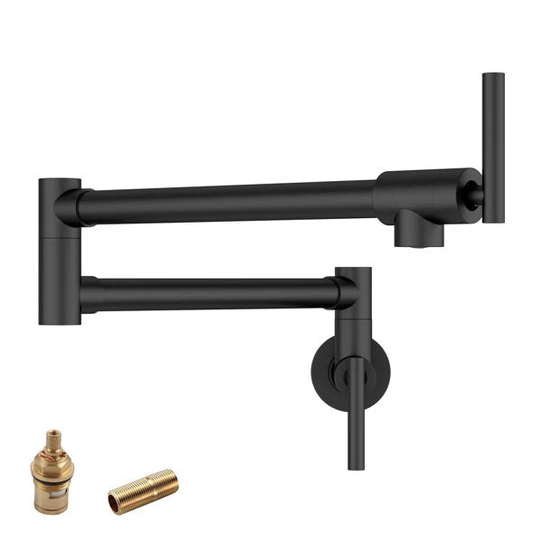 Lordear Stainless Steel Wall Mount Folding Double Joint Swing Arms Kitchen Faucet from Lordear