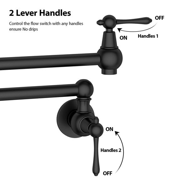 Lordear Brass Wall Mount Folding Lever Kitchen Faucet from Lordear