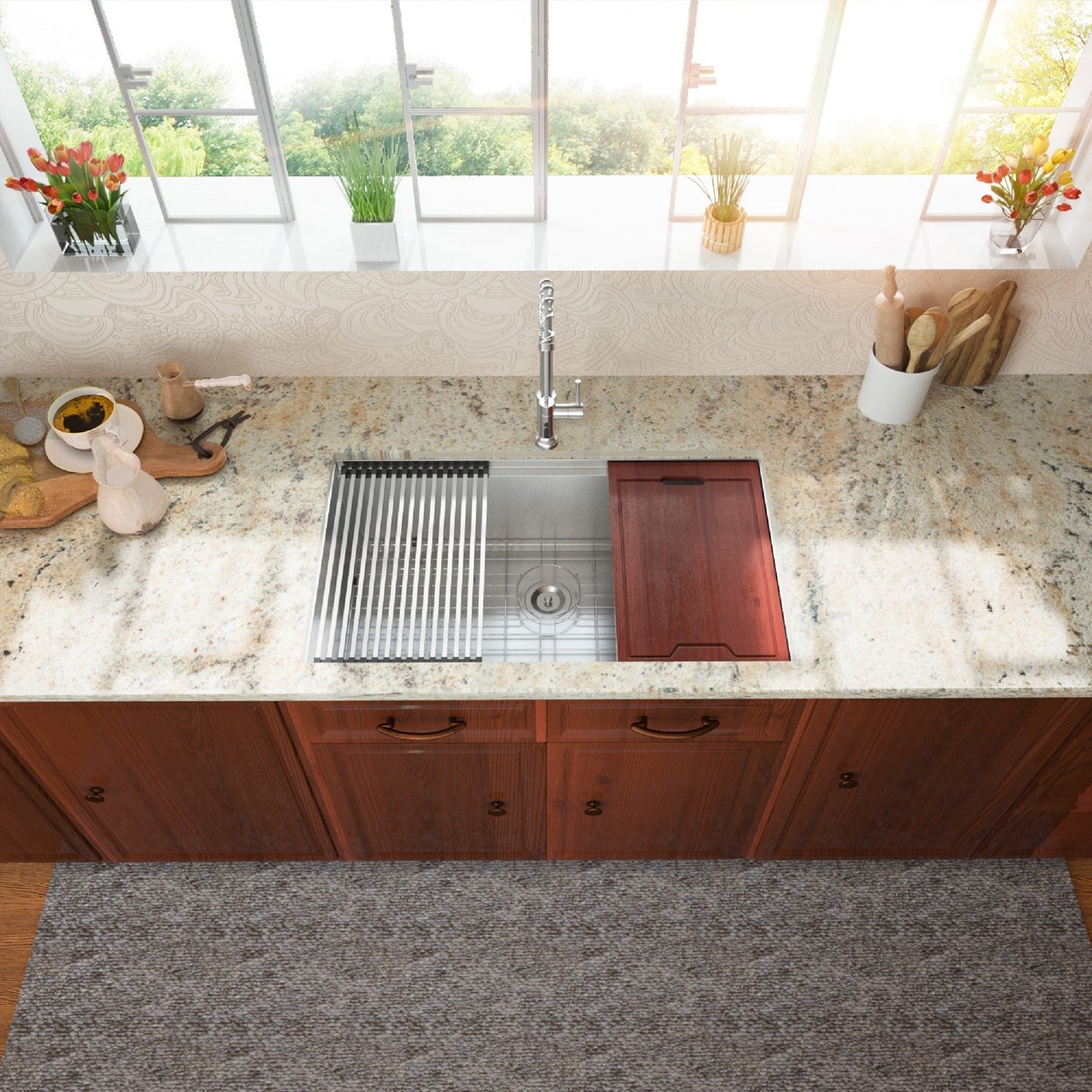 Lordear 30" x 19" Stainless Steel Undermount Workstation Kitchen Sink from Lordear