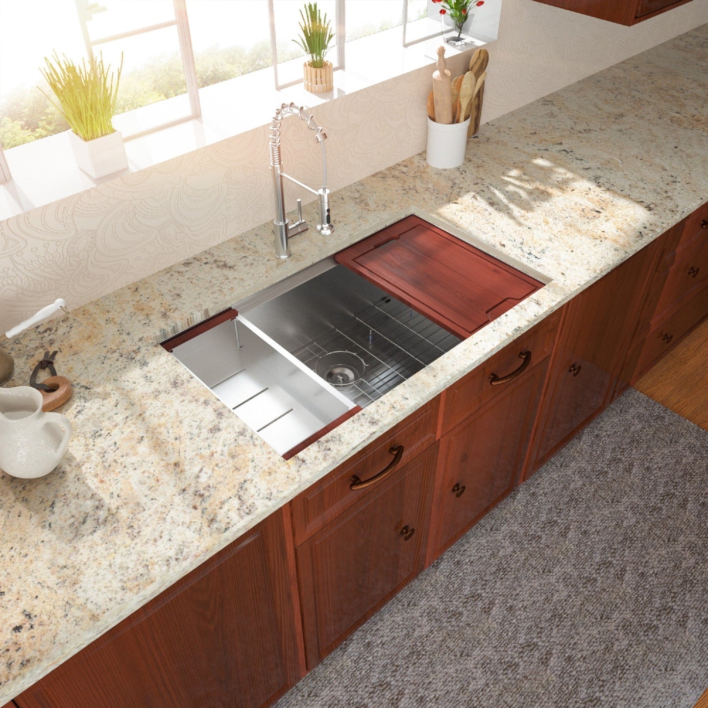 Lordear 30" x 19" Stainless Steel Undermount Workstation Kitchen Sink from Lordear