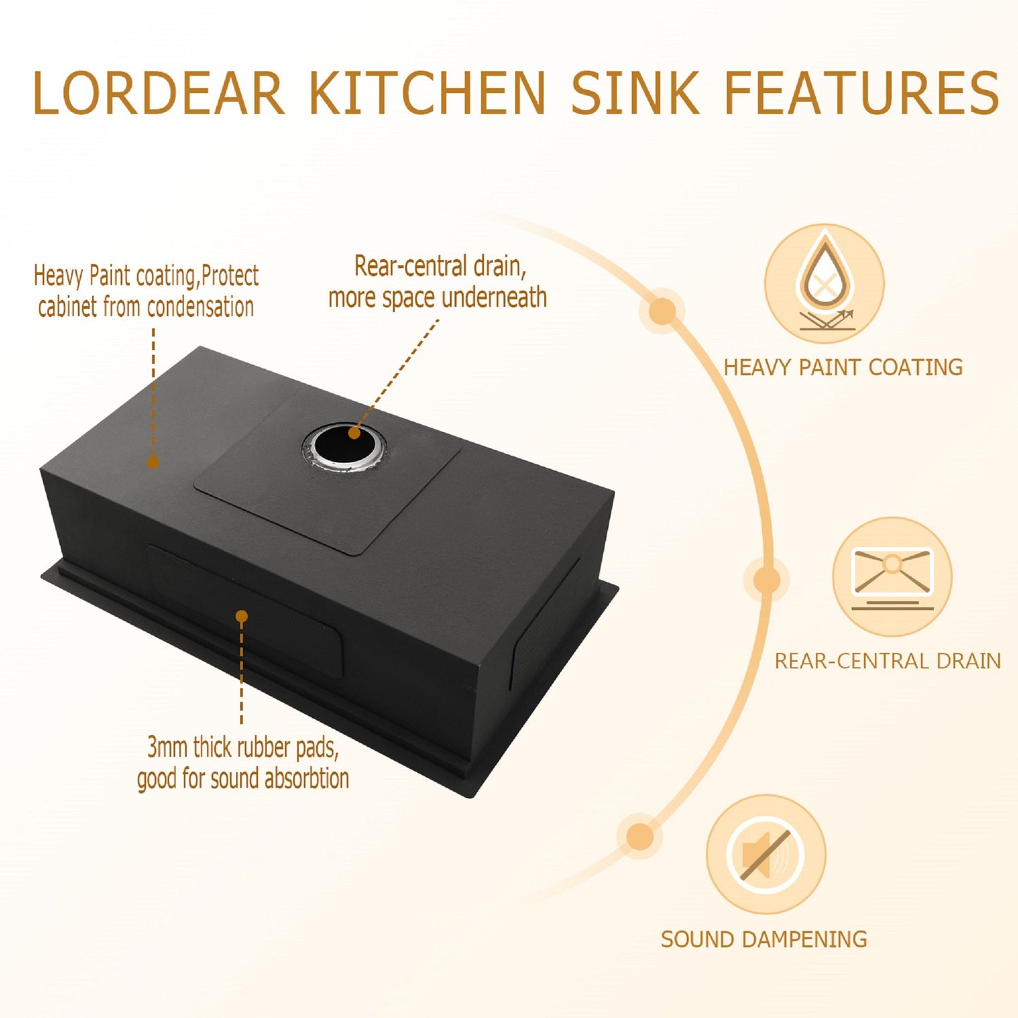 Lordear 30" x 19" Stainless Steel Undermount Workstation Kitchen Sink from Lordear