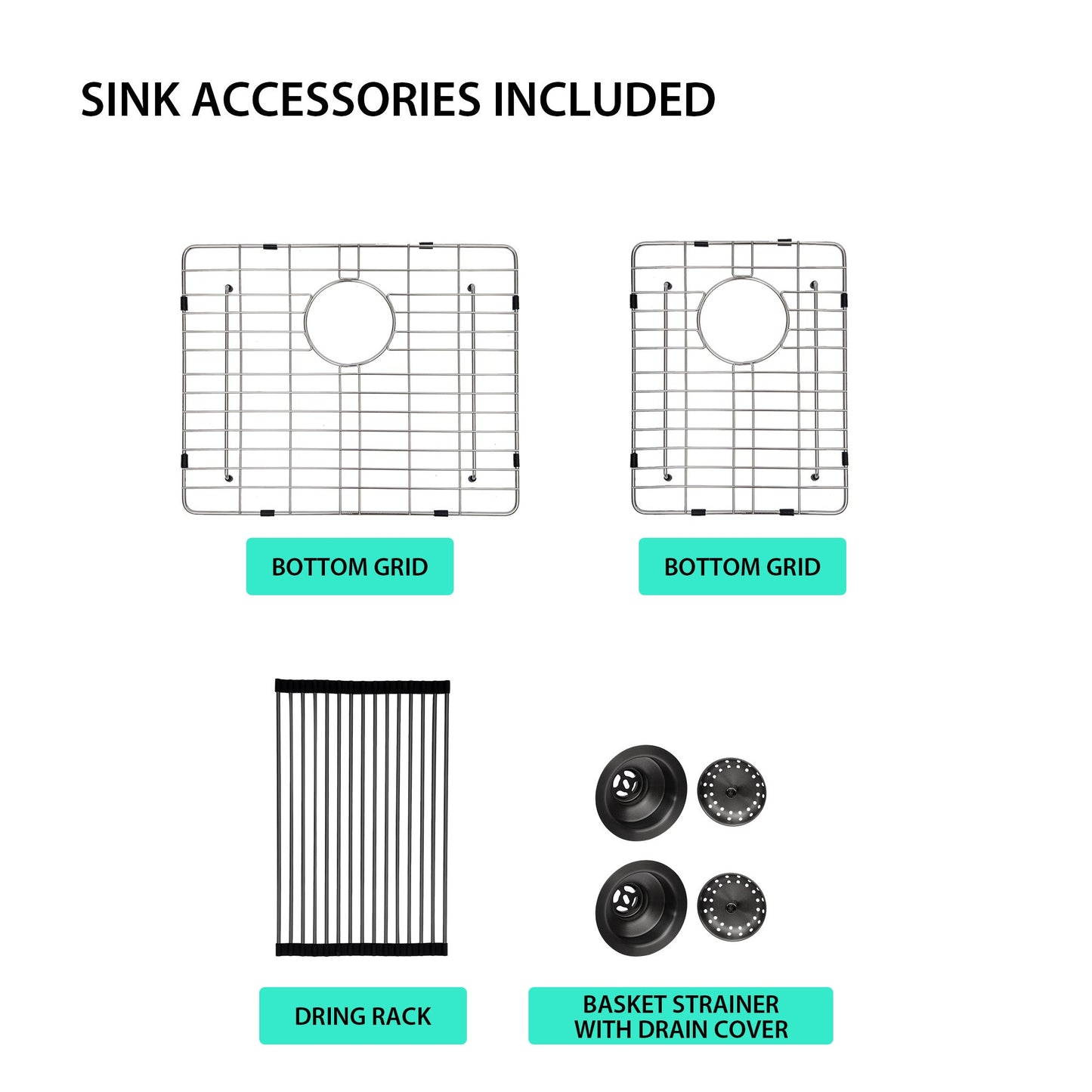 Lordear 33" Stainless Steel Gunmetal Black Double Bowl Drop-in Kitchen Sink  from Lordear