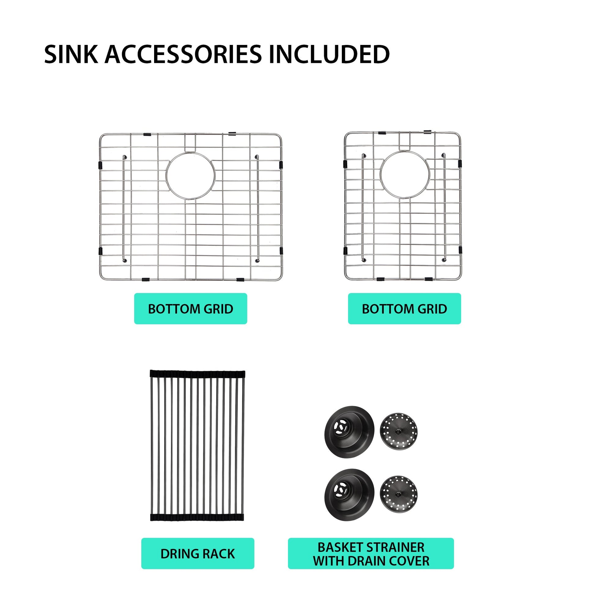 Lordear 33" Stainless Steel Gunmetal Black Double Bowl Drop-in Kitchen Sink  from Lordear