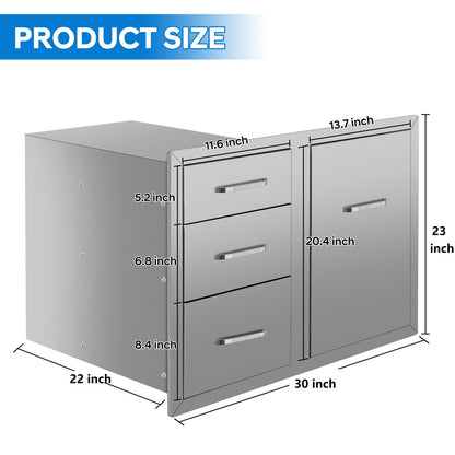 Drawer cabinets for outdoor kitchens or courtyards with trash can holder  from Lordear