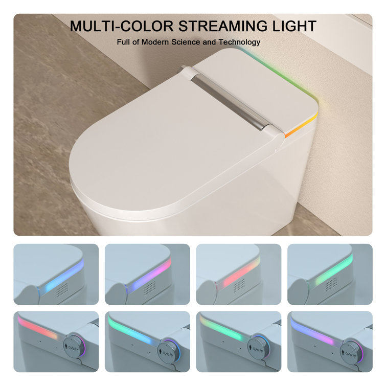 Lordear Smart Bidet Toilet – Auto Flush Heated Seat Night Light – Easy Install One-Piece  from Lordear