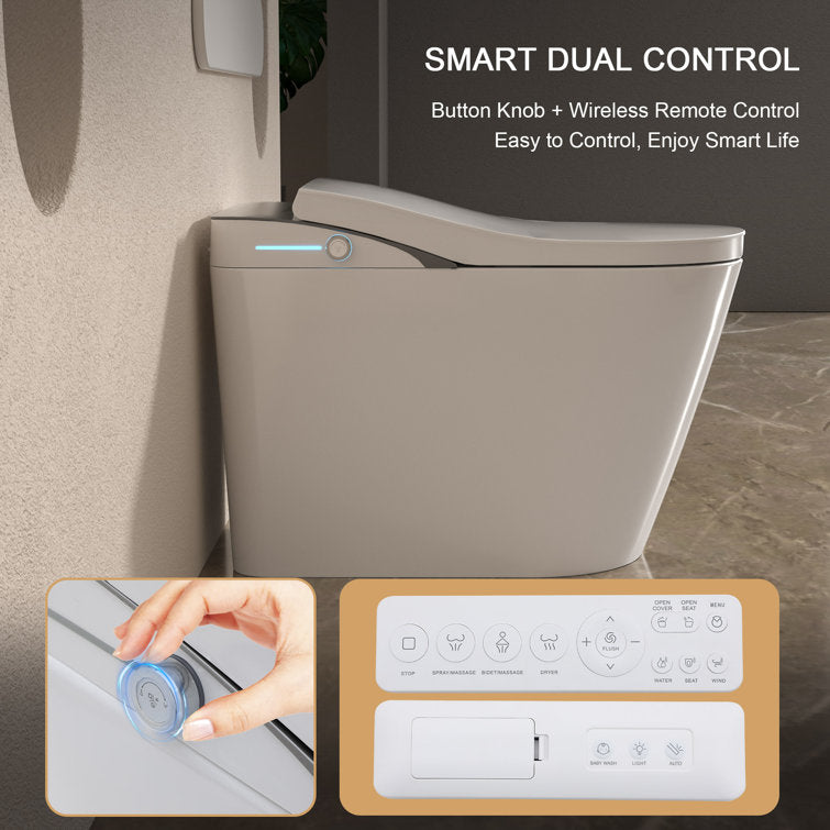 Lordear Smart Toilet with Bidet Wash Auto Sensor Flush Kick Flush Heated Seat Warm Wash  from Lordear