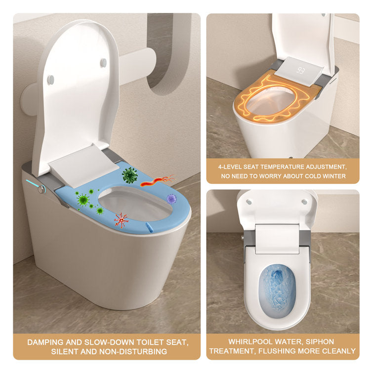 Lordear Smart Toilet with Bidet Wash Auto Sensor Flush Kick Flush Heated Seat Warm Wash  from Lordear