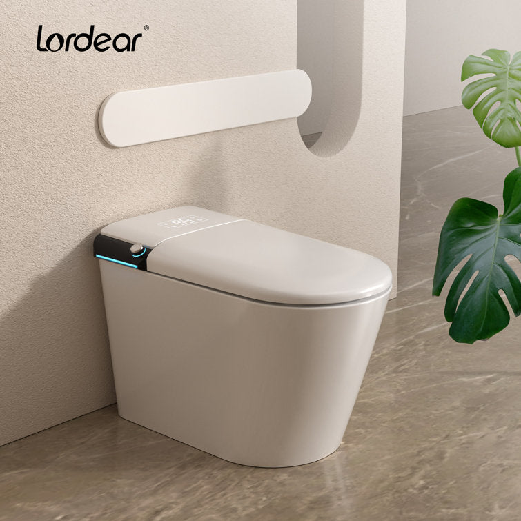 Lordear Smart Toilet with Auto Flush & Foot Sensor – Tankless Design with Heated Seat – Warm Water Cleaning & Air Dryer  from Lordear