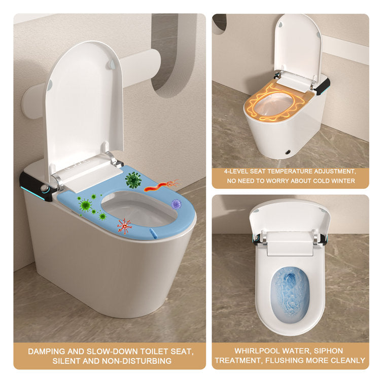 Lordear Smart Toilet with Auto Flush & Foot Sensor – Tankless Design with Heated Seat – Warm Water Cleaning & Air Dryer  from Lordear