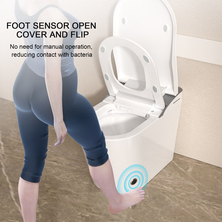 Lordear Smart Toilet with Bidet Wash Auto Sensor Flush Kick Flush Heated Seat Warm Wash  from Lordear
