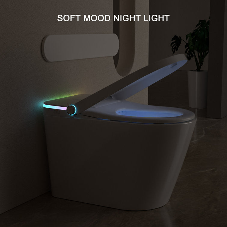 Lordear Smart Bidet Toilet – Auto Flush Heated Seat Night Light – Easy Install One-Piece  from Lordear