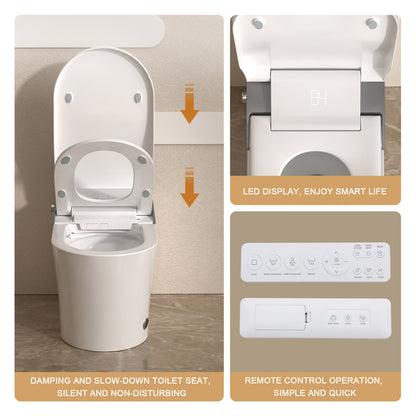 Lordear Smart Toilet with Bidet Wash Auto Sensor Flush Kick Flush Heated Seat Warm Wash  from Lordear