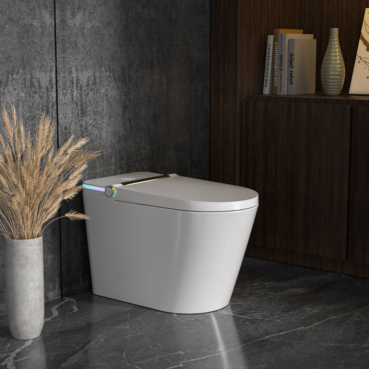 Lordear Smart Bidet Toilet – Auto Flush Heated Seat Night Light – Easy Install One-Piece  from Lordear