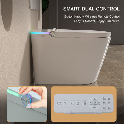 Lordear Smart Bidet Toilet – Auto Flush Heated Seat Night Light – Easy Install One-Piece  from Lordear