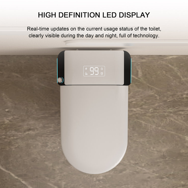 Lordear Smart Toilet with Auto Flush & Foot Sensor – Tankless Design with Heated Seat – Warm Water Cleaning & Air Dryer  from Lordear