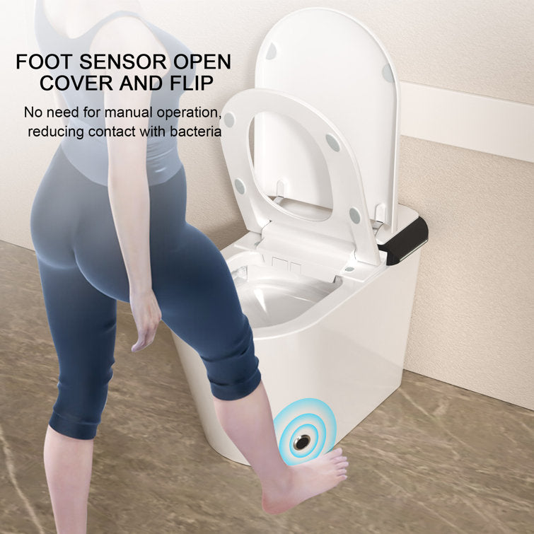 Lordear Smart Toilet with Auto Flush & Foot Sensor – Tankless Design with Heated Seat – Warm Water Cleaning & Air Dryer  from Lordear