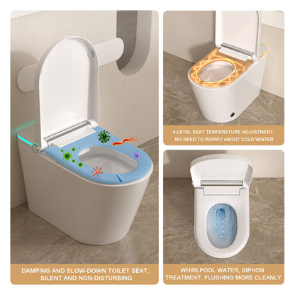 Lordear Smart Bidet Toilet – Auto Flush Heated Seat Night Light – Easy Install One-Piece  from Lordear